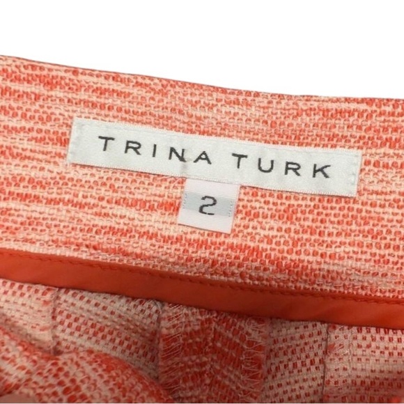 Trina Turk Women's Coral Linen Blend Tweed Shorts Size 2 - Picture 4 of 6